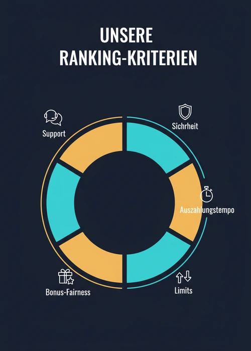 Ranking-Kriterien für Top 5 Casinos mit schneller Auszahlung als Donut: Sicherheit, Auszahlungstempo, Limits, Bonus-Fairness, Support.